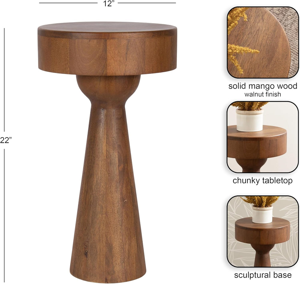 Kate and Laurel Solbrett Transitional Sophisticated Round Side Table, 12 x 12...