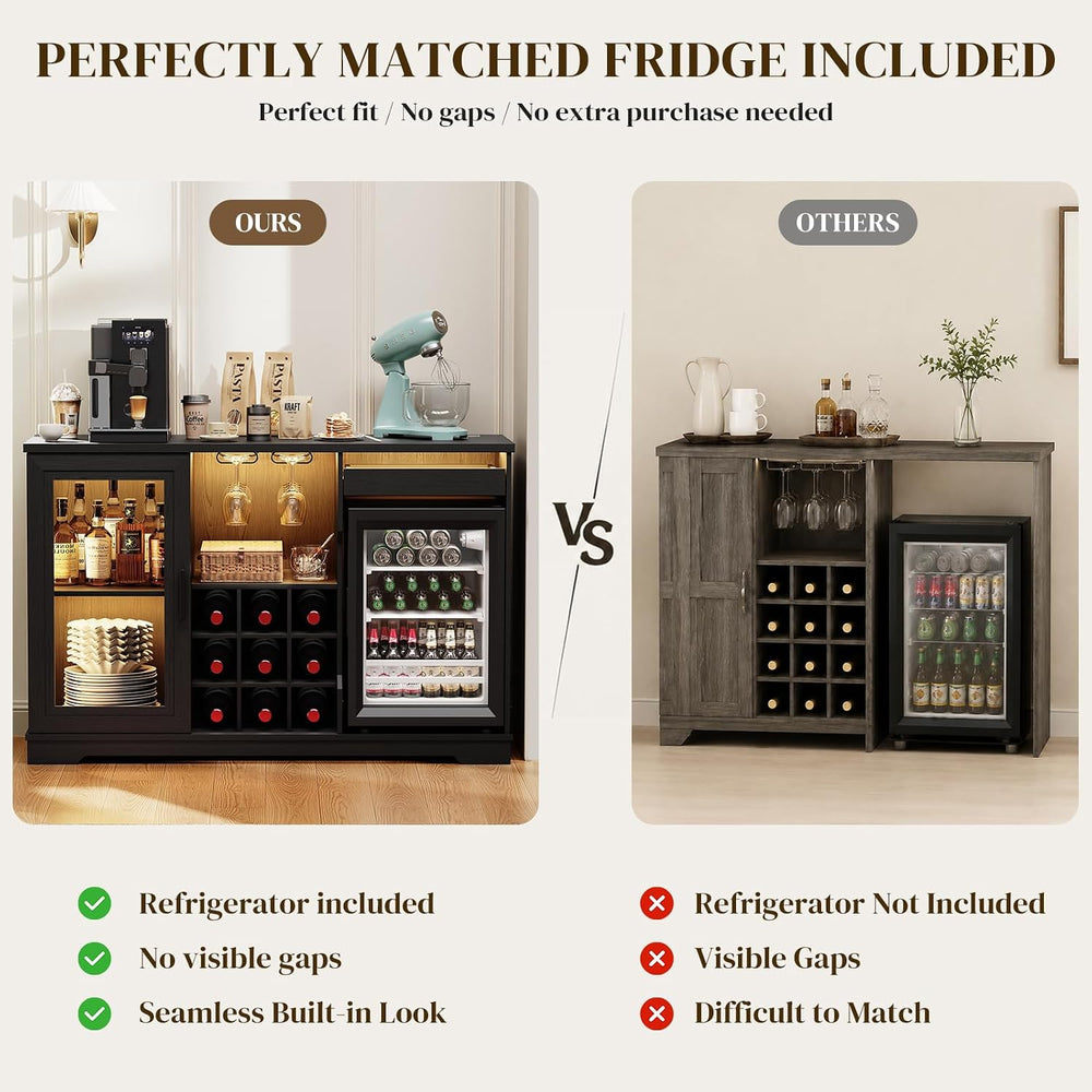 BROTTAR Large Coffee Bar Cabinet with Fridge (Fridge Included) | Liquor Wine ...