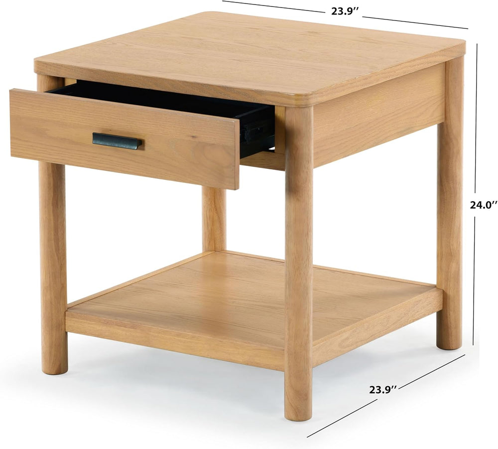 SAFAVIEH Couture Collection Jaylessa Natural 1-Drawer Nightstand Accent End T...