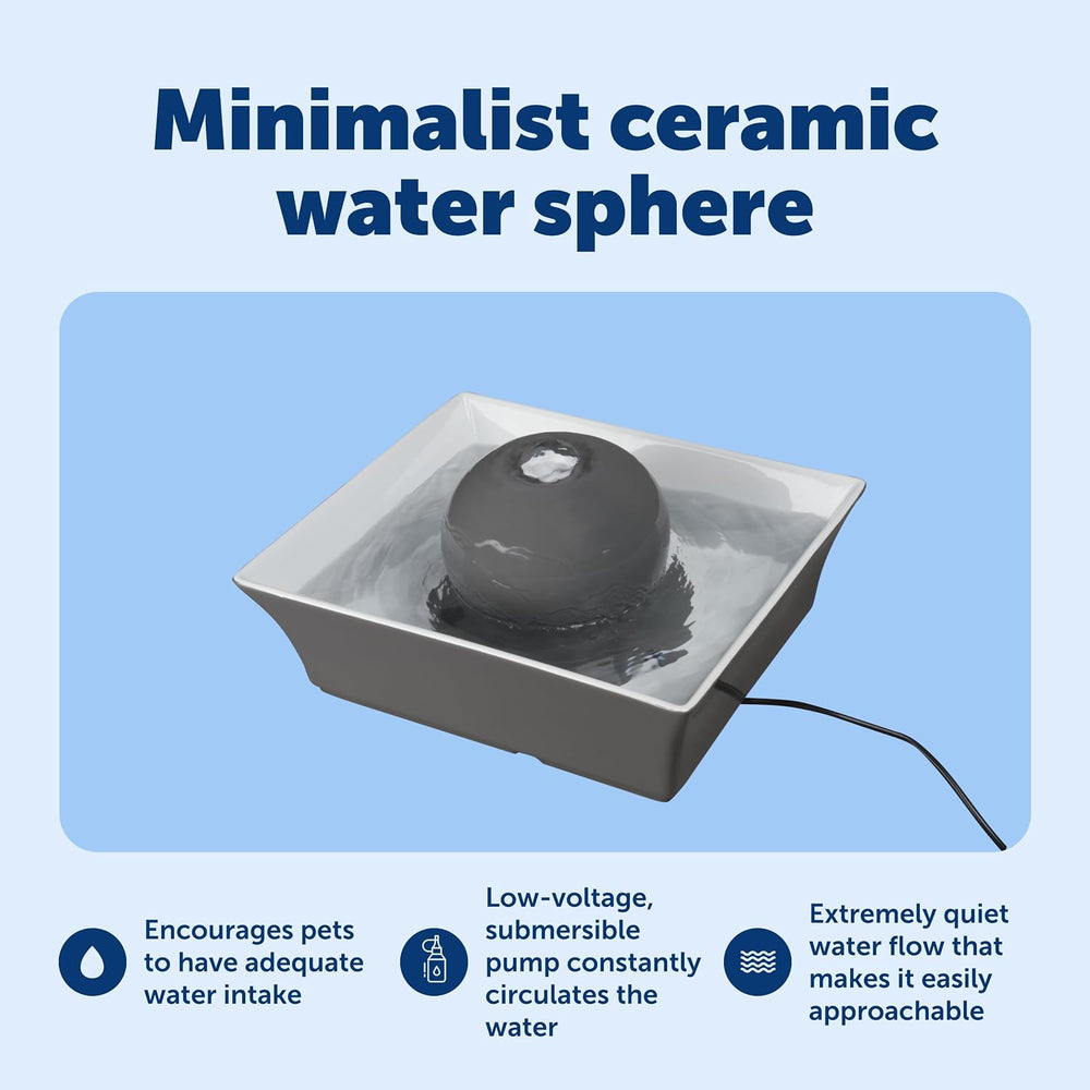 PetSafe Drinkwell Ceramic Pet Water Fountain, Cats & Dogs, Quiet, 70 oz