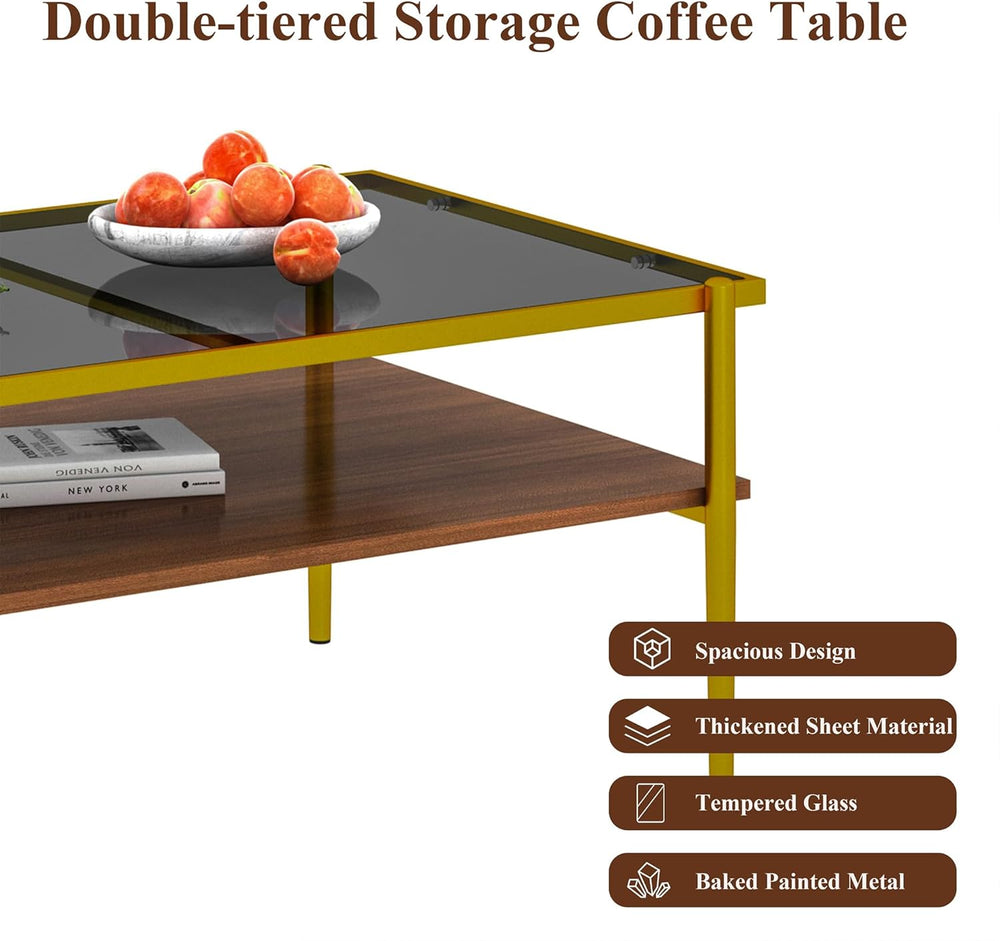 IANIYA Glass Coffee Table Modern Center Table,Small Coffee Table Sofa Side Te...