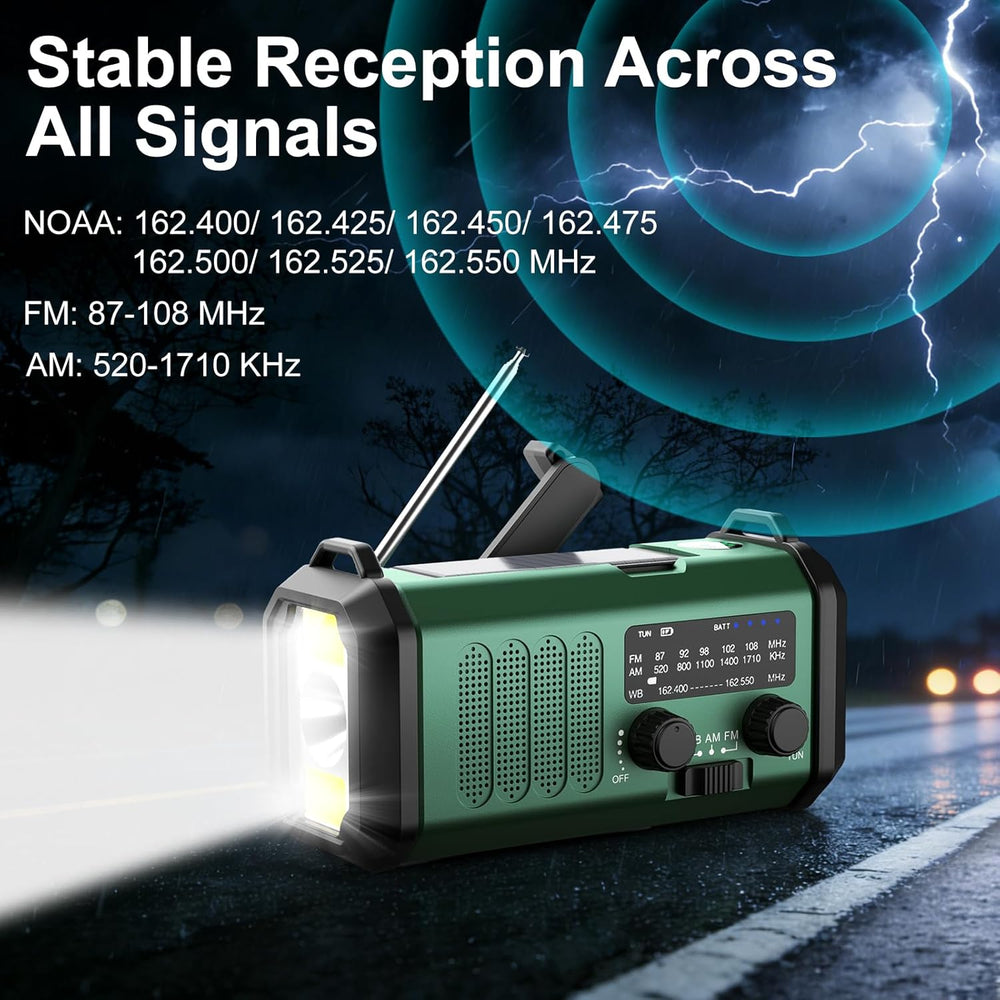 Leaton Hand Crank Emergency Radio, NOAA Weather Radio AM/FM,10000mAh
