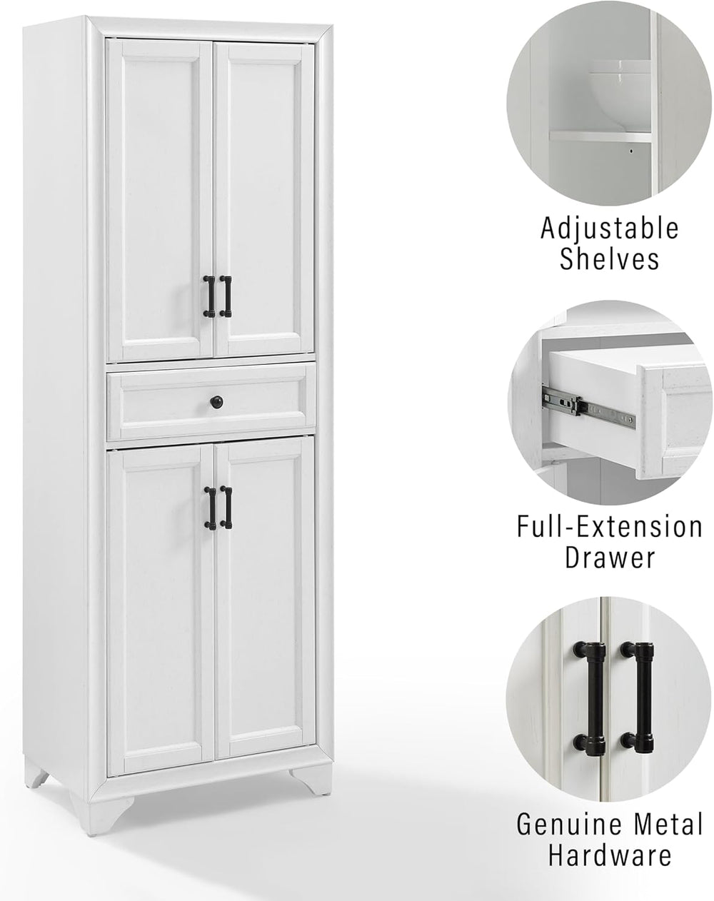Crosley Furniture Tara Pantry Storage Cabinet with Shelves, Kitchen, Dining, ...