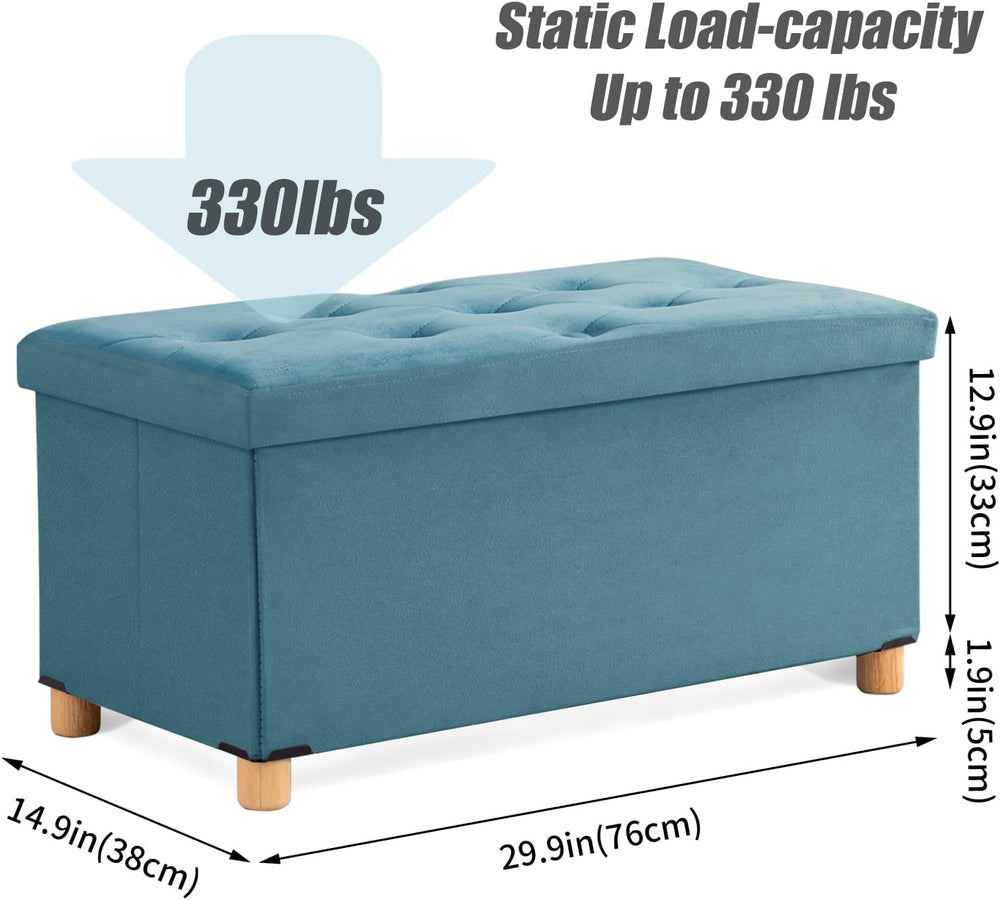 BRIAN & DANY 30 Inches Folding Storage Ottoman Bench, Ottoman with Storag...