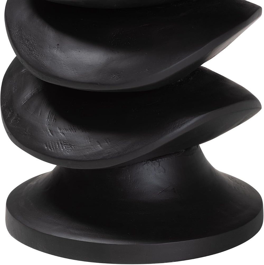 Bali & pari Ziva End Table with Petrified Wood Top - Pedestal Accent Side...