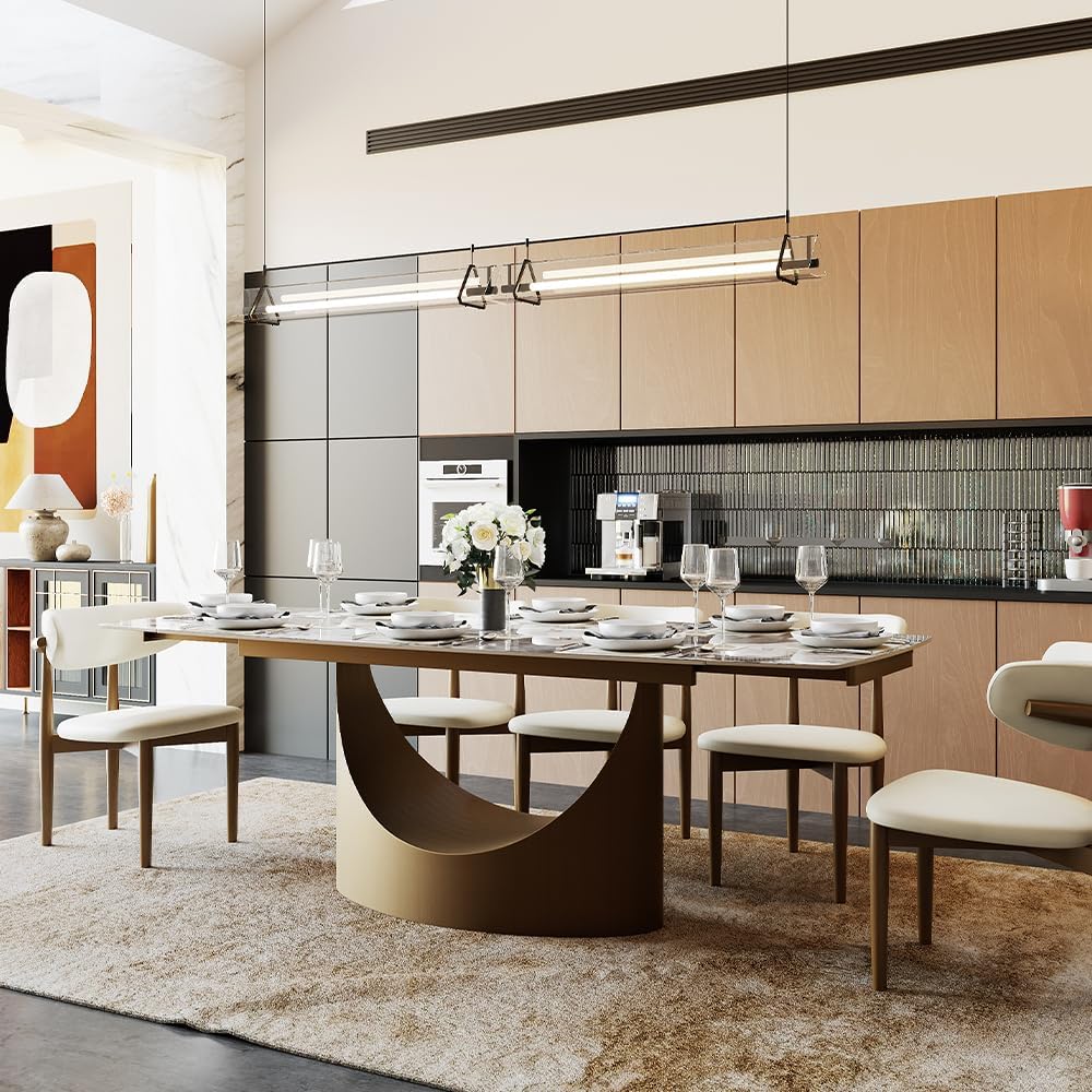 POVISON Extendable Dining Room Table 6-8, 71-95" Expandable Modern Dinin...