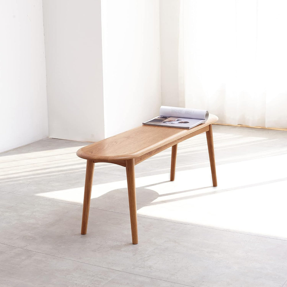 HomSof Natural Oak 100% Solid Wood for Dining Bench Table Bench for Living Ro...