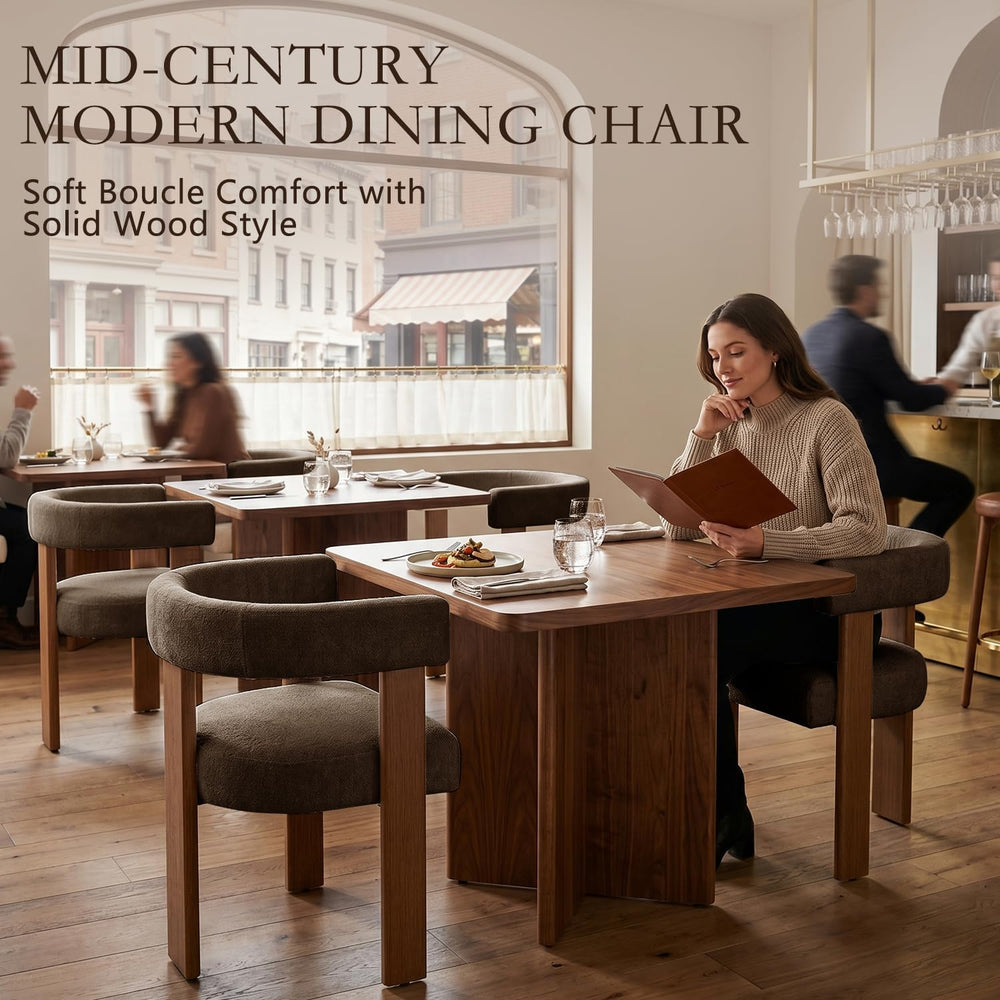 Gaussen Boucle Dining Chairs Set of 2,Terry Upholstered Dining Room Chairs wi...
