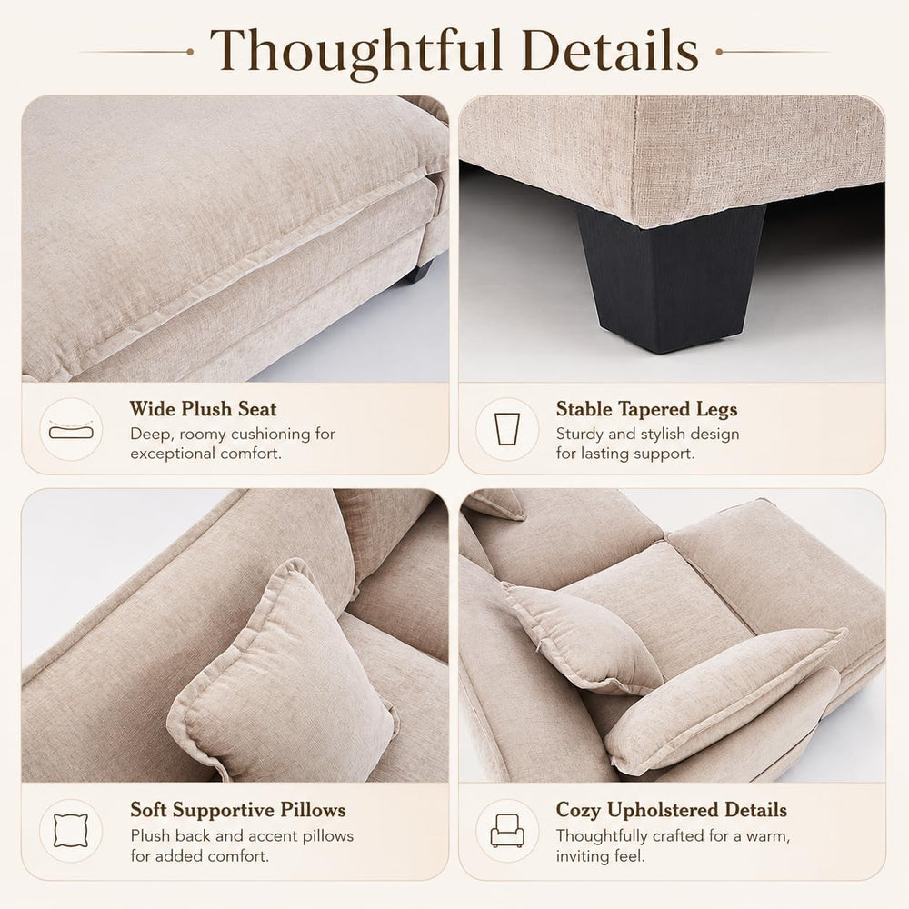 41" Oversized Chair with Ottoman, Chenille Reading Chair and a Half, Dee...