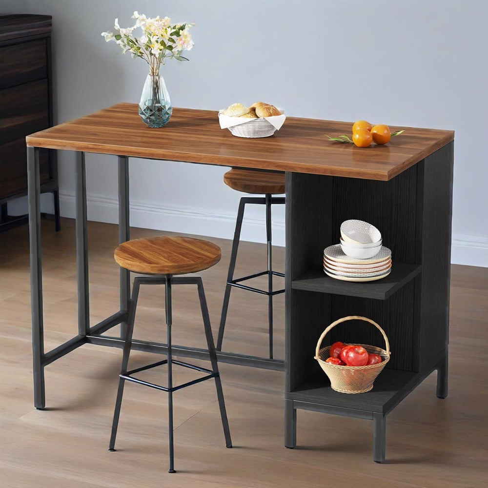 Kitchen Island with 5 Open Storage Shelves and Large Worktop, Rolling Kitchen...