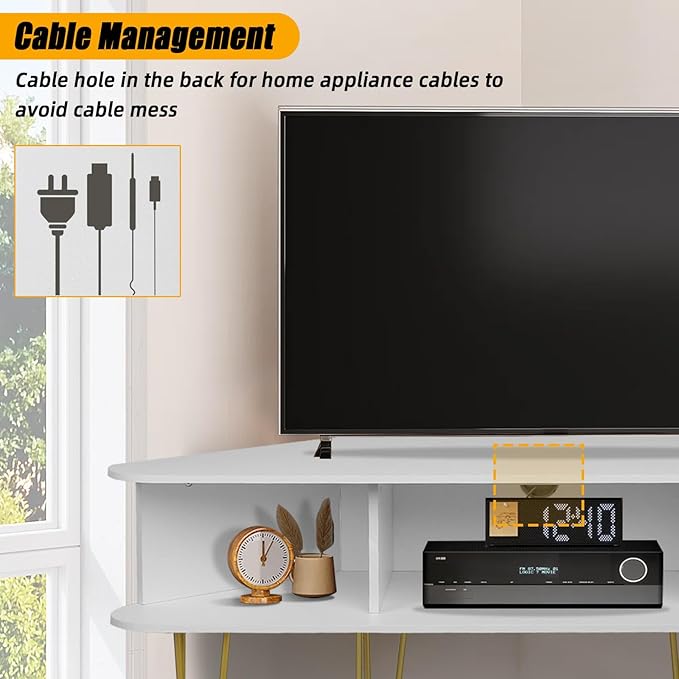 Corner TV Stand for 50 Inch TV, Entertainment Center with Storage Cabinet, In...