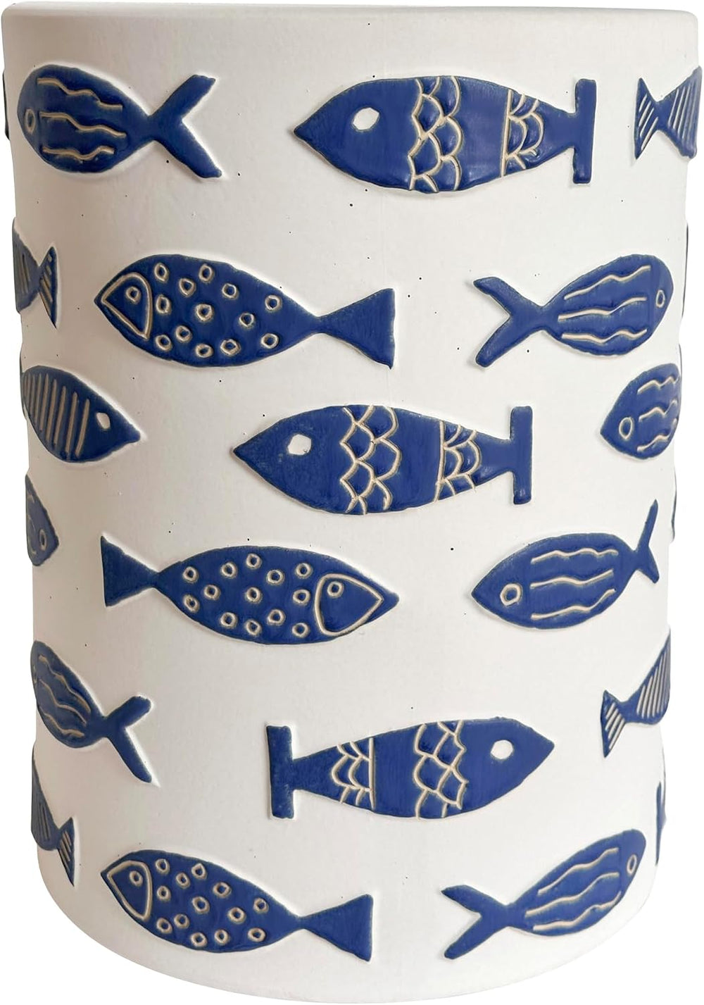 Tov Furniture Tempest Ceramic Table in Blue Fish