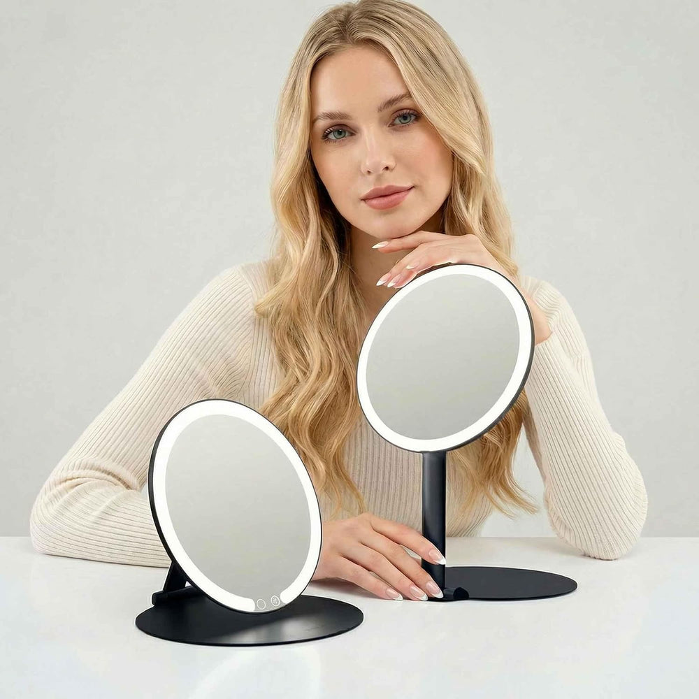 Fancii Abigail Rechargeable Travel Makeup Mirror with LED Light, 8" Fold...