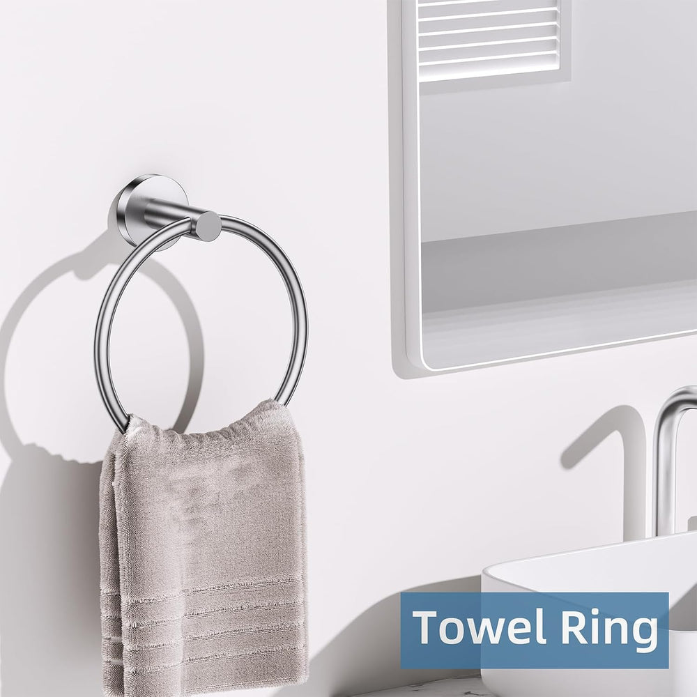 Brushed Nickel Towel Bar Bathroom Hardware Accessories Set, 10 Pieces Upgrade...