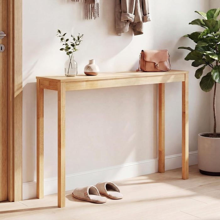 GIANTEX Natural Wood Console Table, 48" Narrow Entryway Table