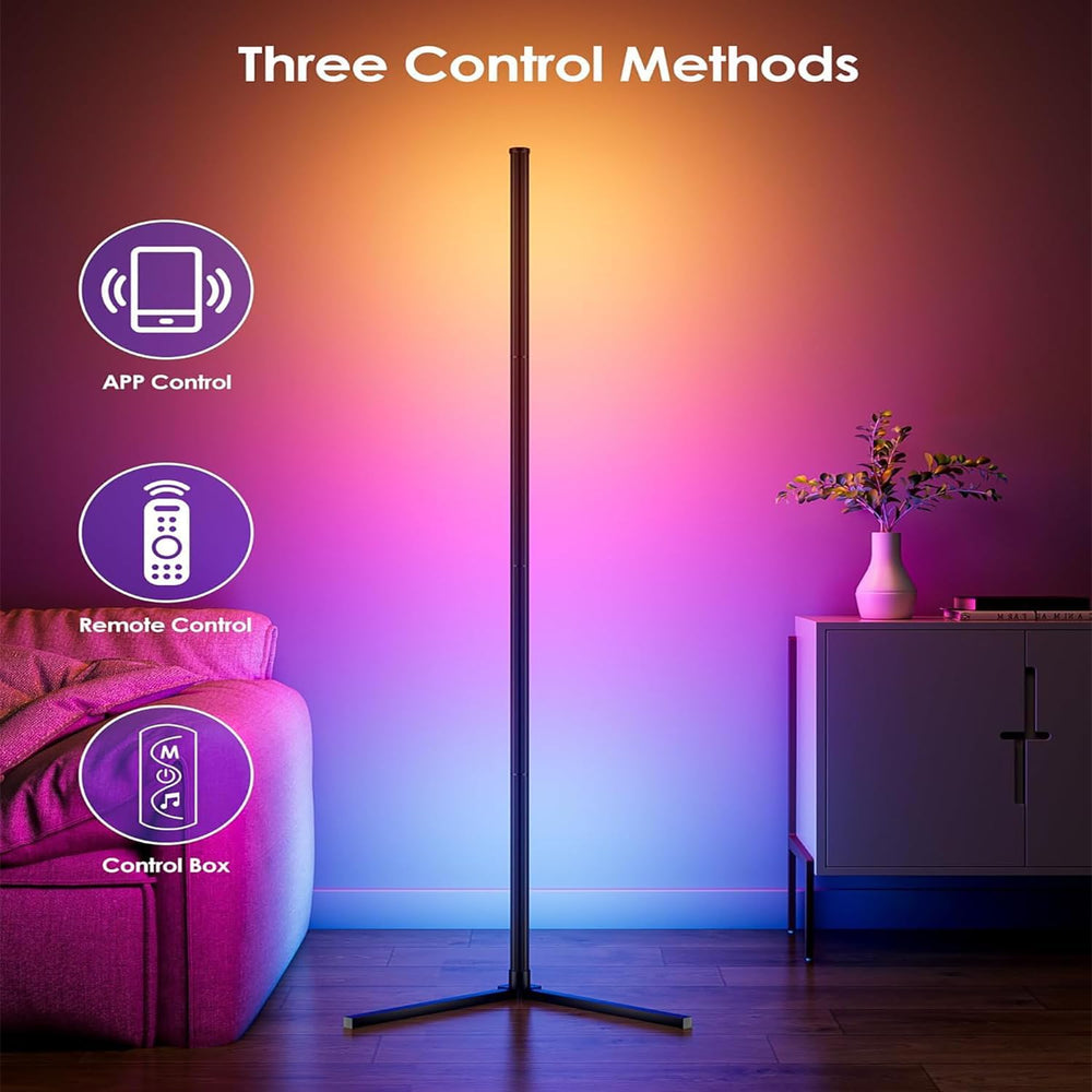 Corner Floor Lamp, 2 Pack LED Corner Lamp with App/Remote/Button Control, Sma...