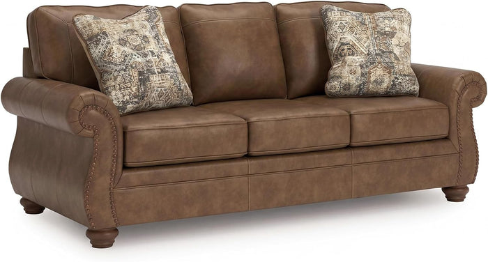 Signature Design by Ashley Faux Leather Sofa, Earth Brown, Chatterton