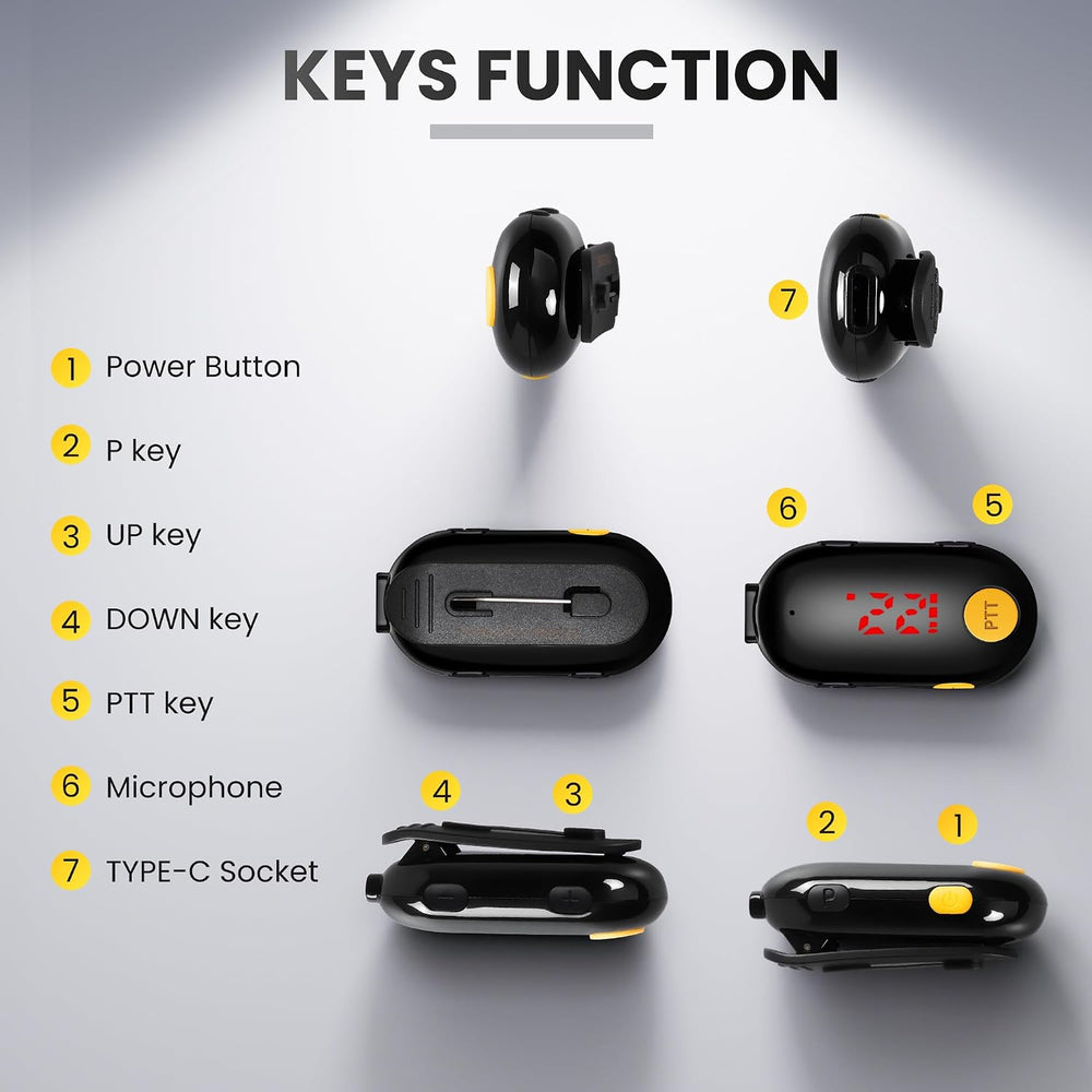 Super Mini Walkie Talkies, Two-Way Radios, 3 Pack