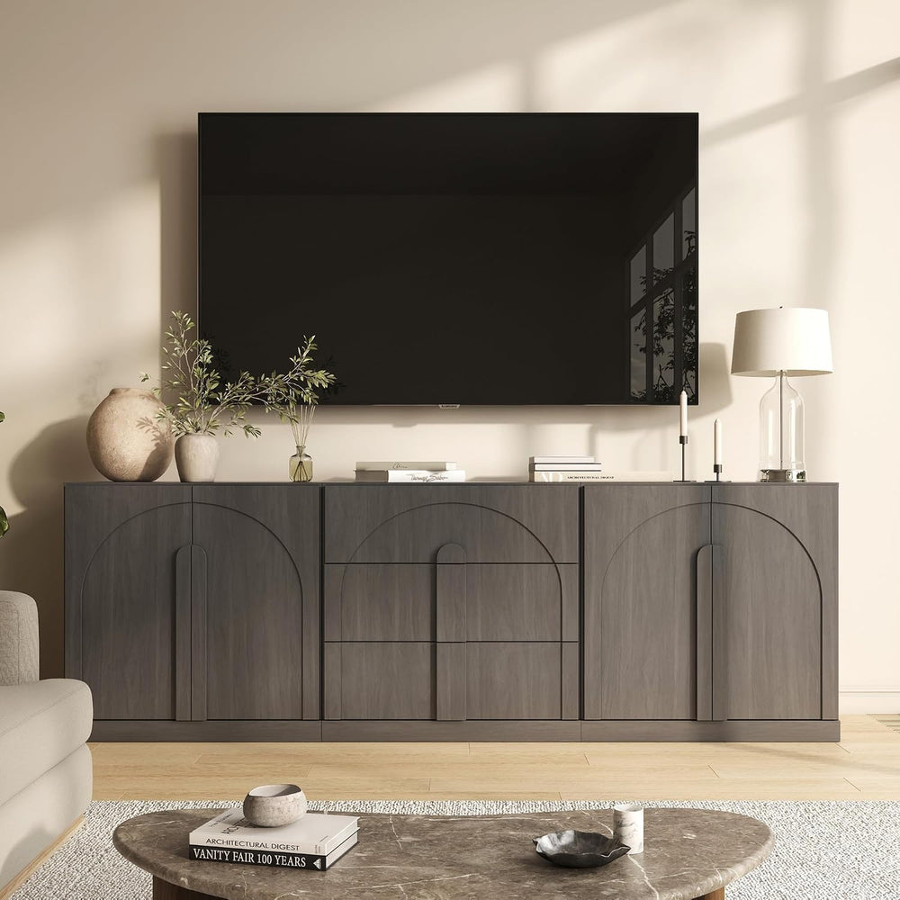 BELLEZE 3-Piece Modular Sideboard Cabinet Set Freely Configurable, Modern Woo...