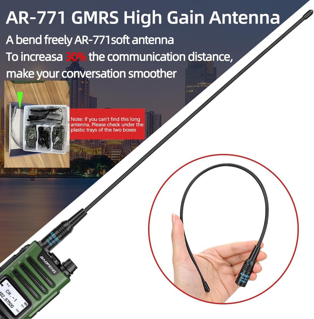 BAOFENG GMRS Radio Handheld Long Range GM-15 Pro 8W Walkie Talkie with Earpie...
