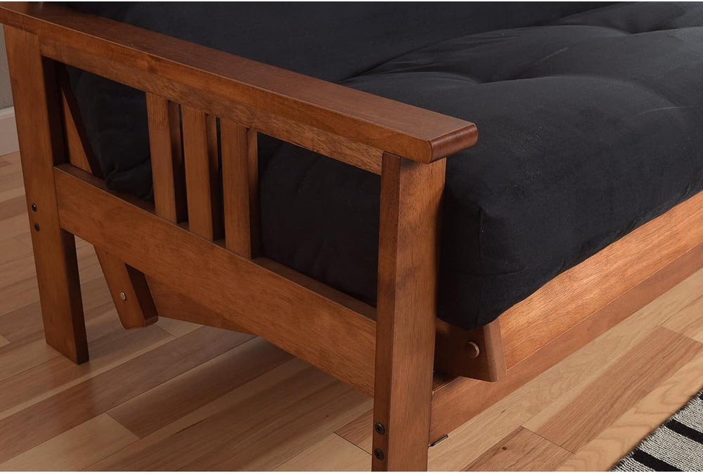 HomeStock Futon Frame Set with Mattress - Converts to Bed - Hardwood Sofa for...
