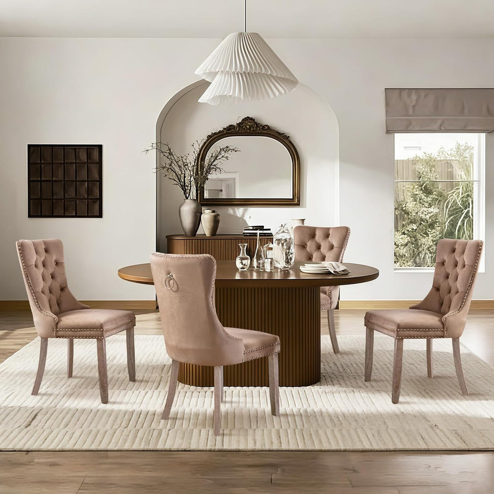 SoarFlash Velvet Dining Chairs Set of 4, Tall Back Side Chair, Modern Upholst...