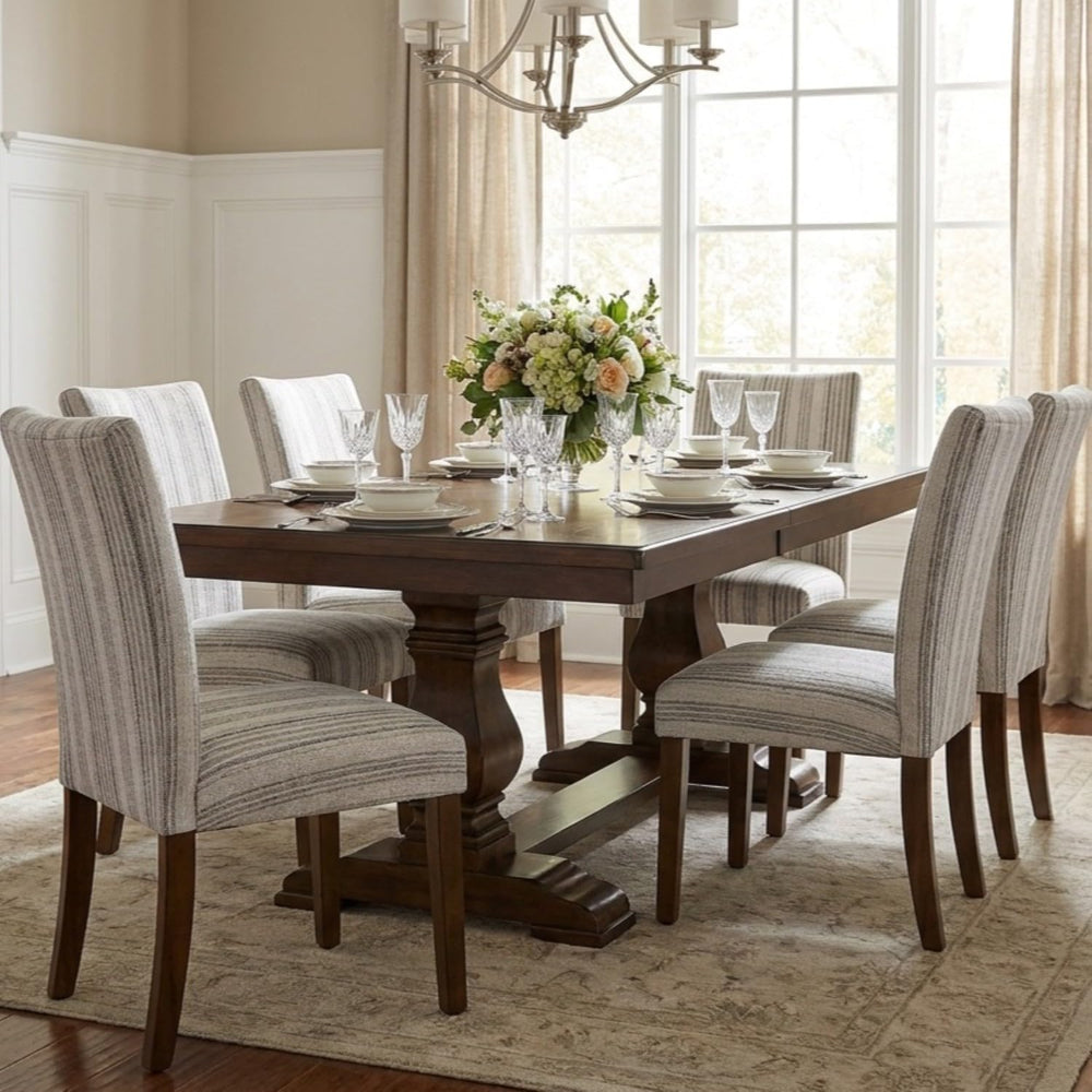 HomePop Parsons Dining Chair - Gray Striped Pattern (Set of 2)
