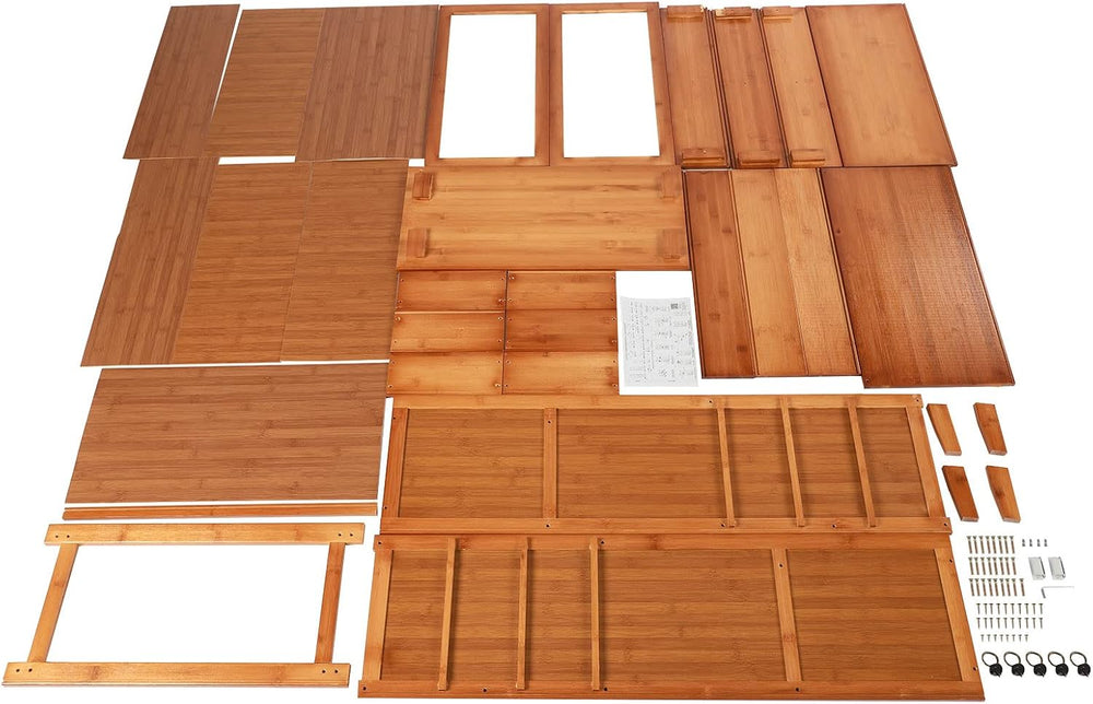 Kitchen Sideboard, Bamboo Pantry Dining Cupboard Buffet Cabinet Storage Cabin...