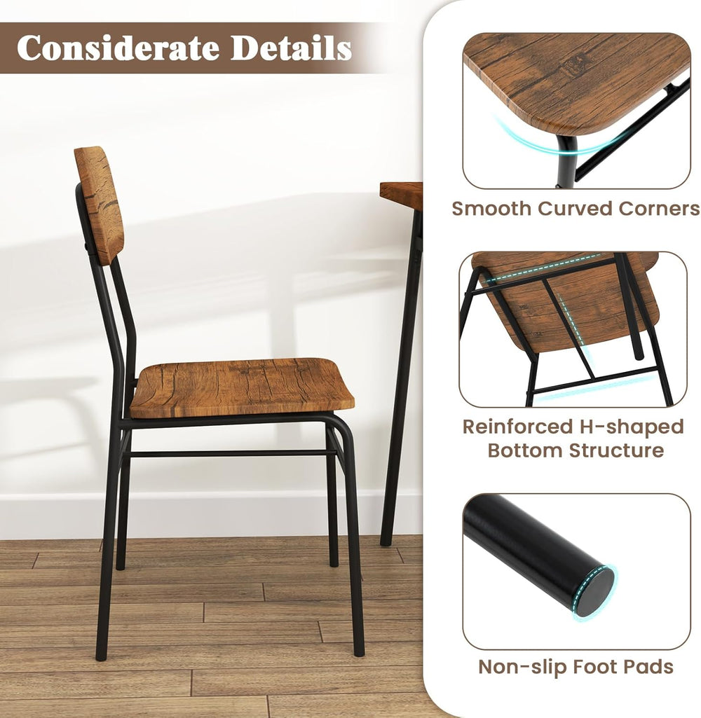 Giantex 3-Piece Dining Table Set, Kitchen Table Chairs Set with Dinner Table,...