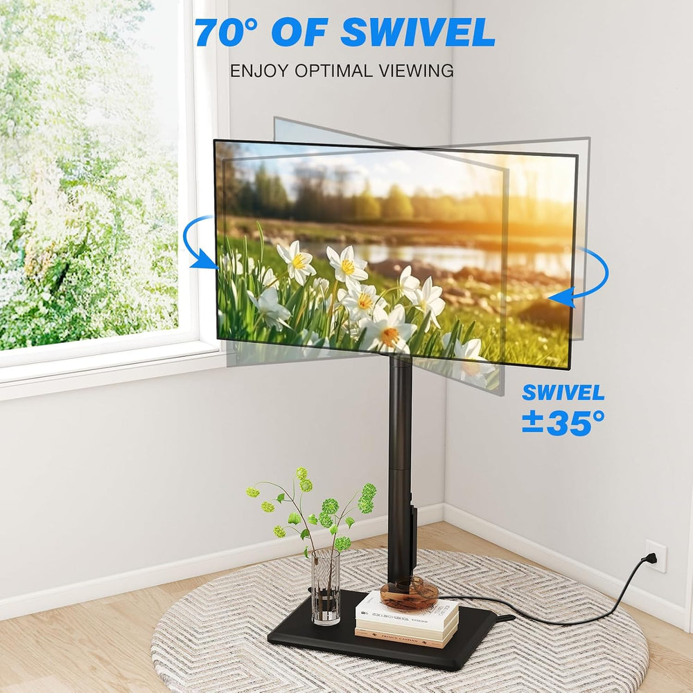 Rfiver Swivel Floor TV Stand with Power Outlet for 32-65 inch TVs, Height Adj...