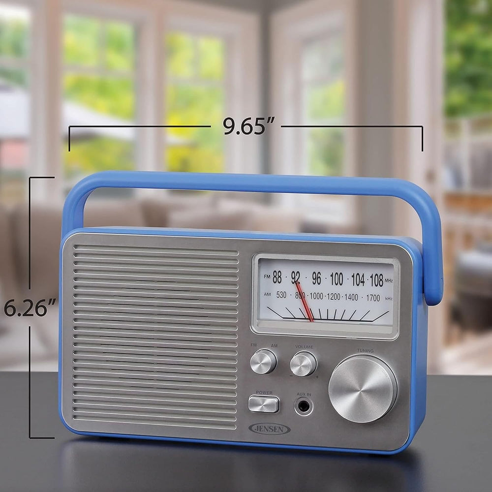 JENSEN MR-750-BL MR-750 Portable AM/FM Radio (Blue)