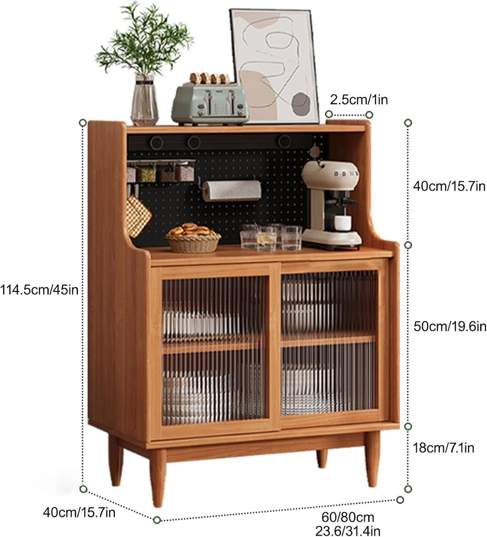 Cabinet with Doors Storage & Adjustable Shelves, Farmhouse Kitchen Pantry...