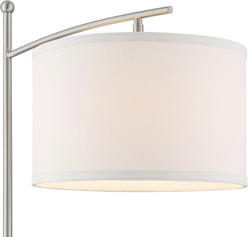 Possini Euro Design Burbank 64" Tall Brushed Nickel Downbridge Floor Lamp