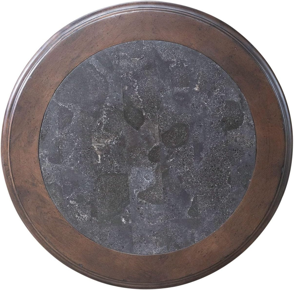 Liberty Furniture Provence Park Round End Table with Blue Stone Top for Livin...