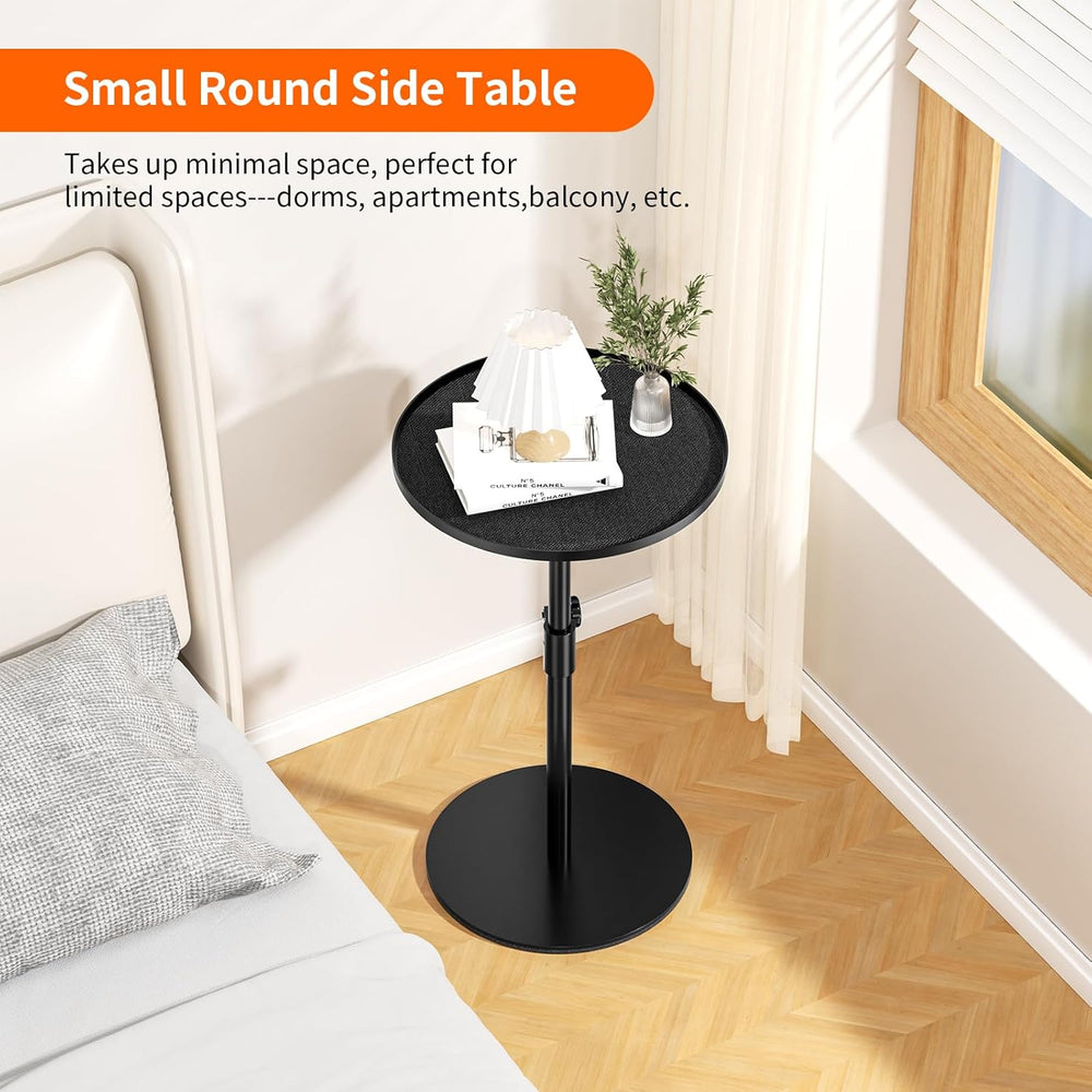 Metal End Table, Height Adjustable Side Tables Living Room, Small Side Table ...