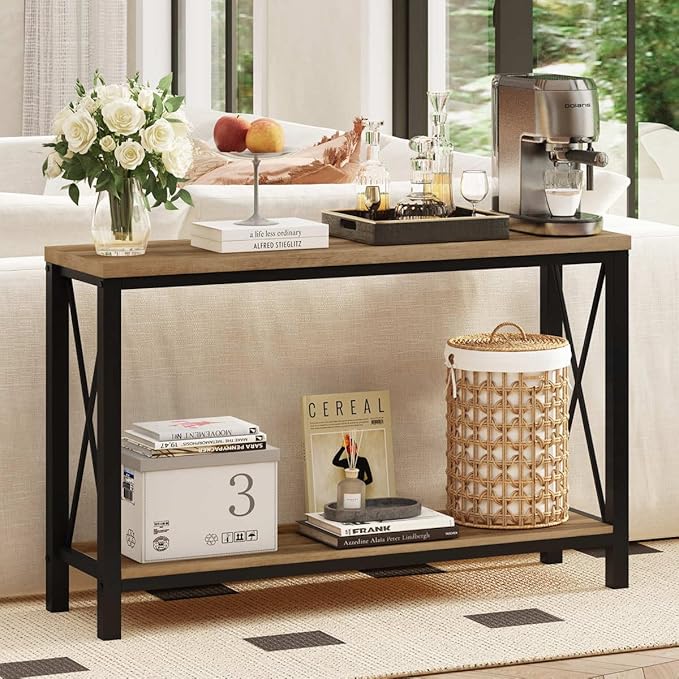 BON AUGURE Farmhouse Entryway Table, Sofa Console Table Behind Couch for Livi...
