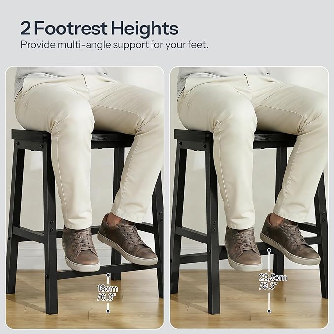HOOBRO Bar Stools Set of 4, Counter Height Bar Stools, 23.6'' Bar Cha...