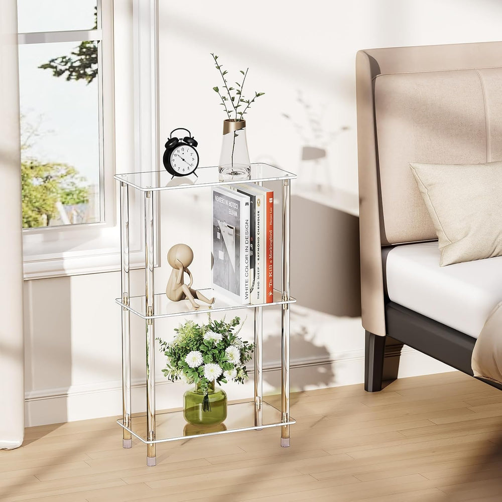 Clear Acrylic Narrow Side Table for Small Spaces, 15.75" L x 7.87" ...