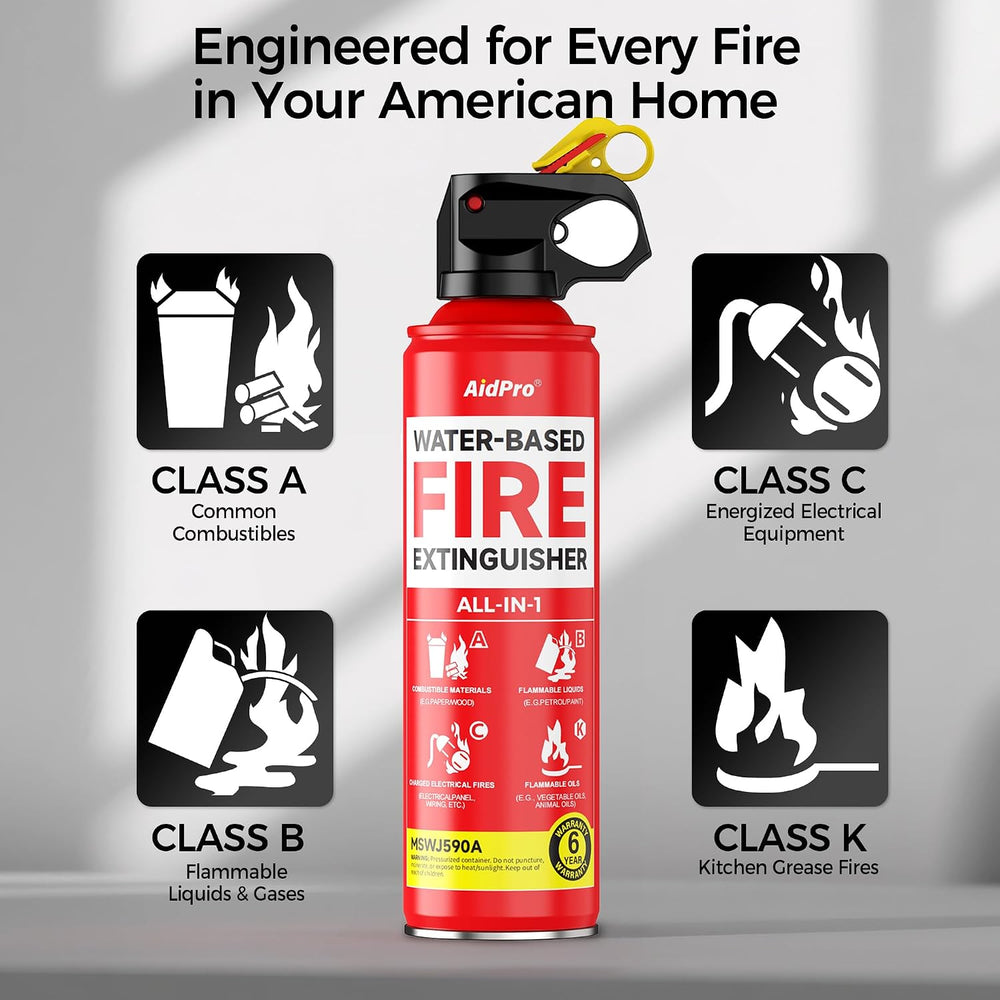 Fire Extinguisher for Home & Car 4-Pack,Certified Multi-Purpose A/B/C/K P...