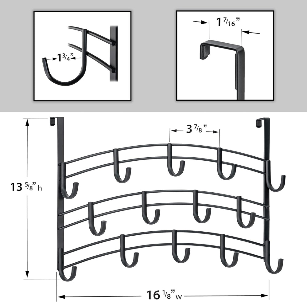 LYNK Professional® Home™ Over the Door Hooks - 14 Hook – Over the Door Coat R...