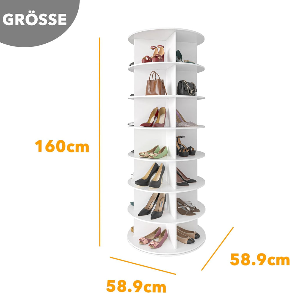 SpaceAid 7 Tier Rotating Shoe Rack Tower, Spinning Shoe Display Lazy Susan, R...