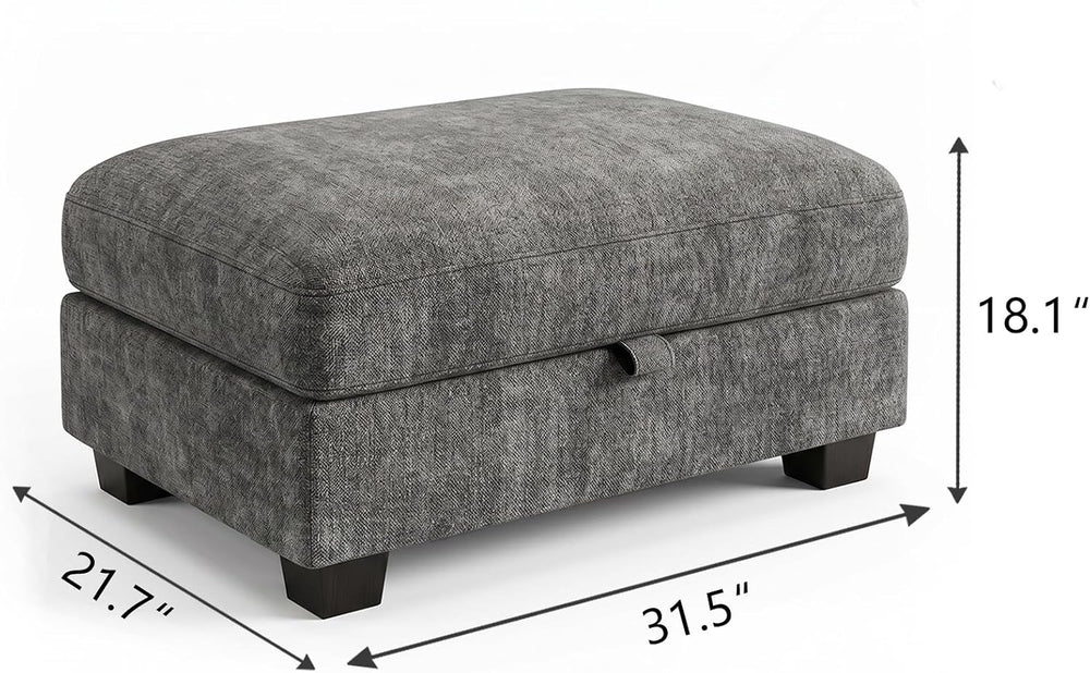 Ottoman Sofa, Modular Sectional Cloud Sofa with Storage Ottoman, Chenille Dee...