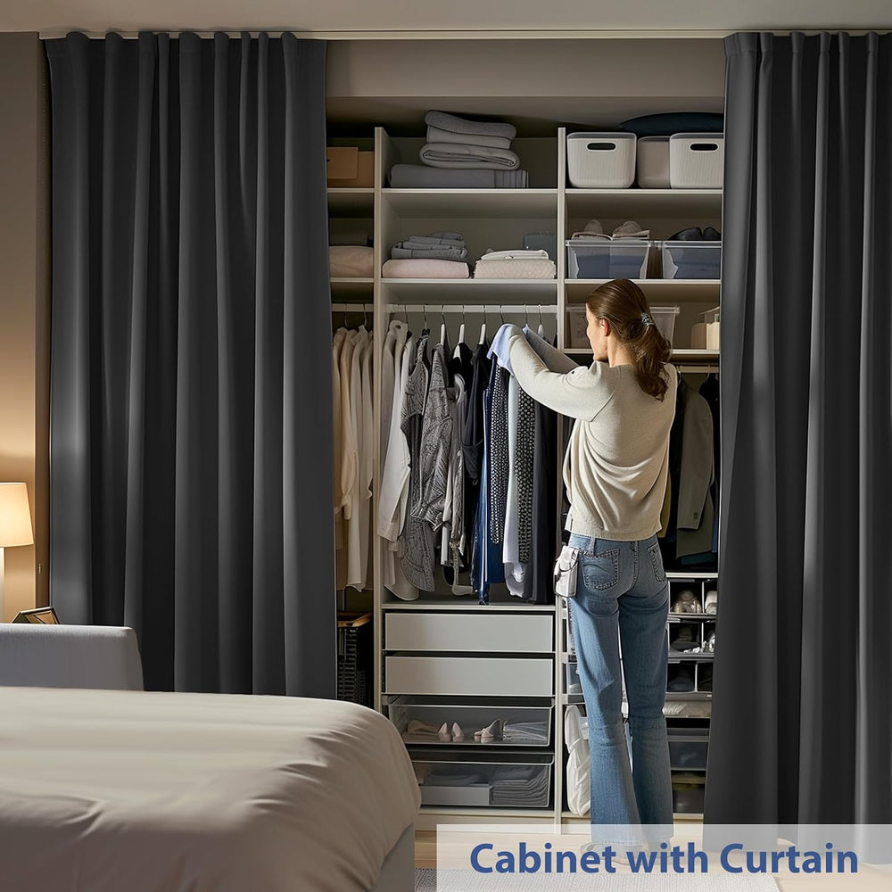 Room Divider Curtains Ceiling Mounted Track Sets Extra Wide Blackout Curtain ...