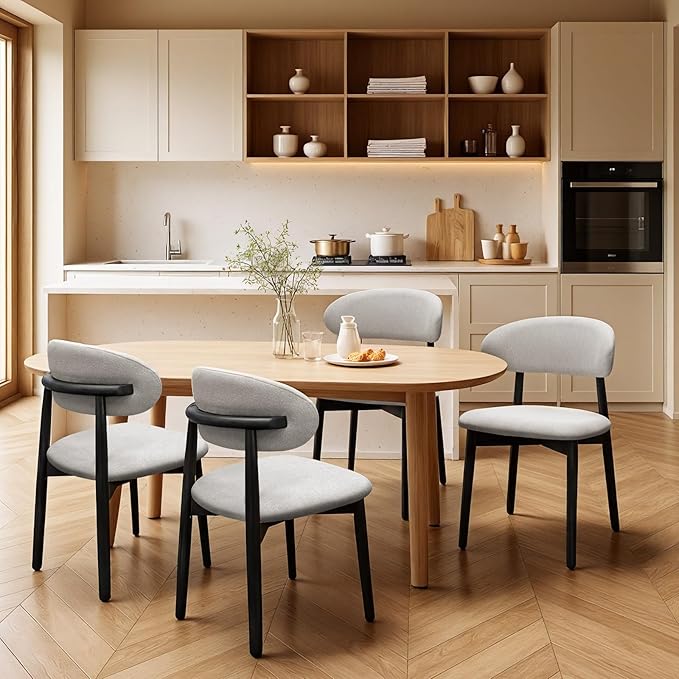Farmhouse Dining Chairs Set of 2, Mid Century Modern Wooden Dining Room Chair...