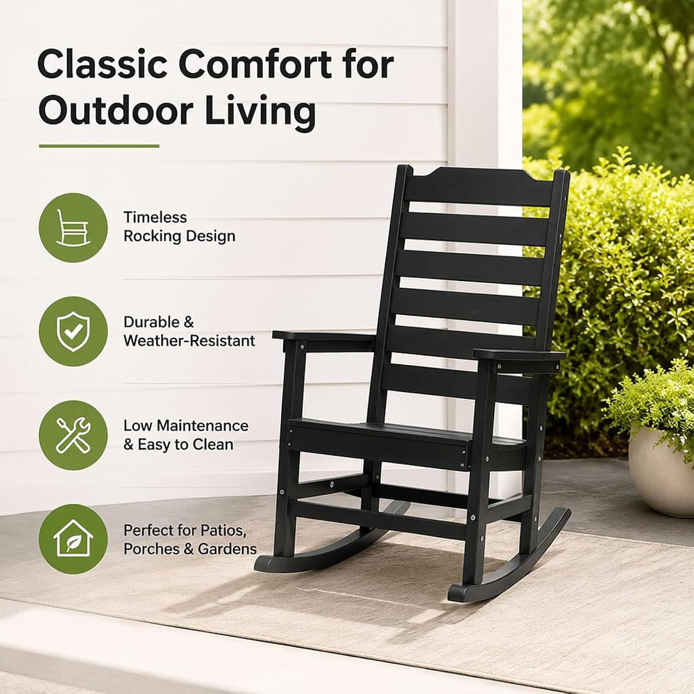 Rocking Chair Set of 2,All Weather Courtyard for Outside Balcony Gardens,High...
