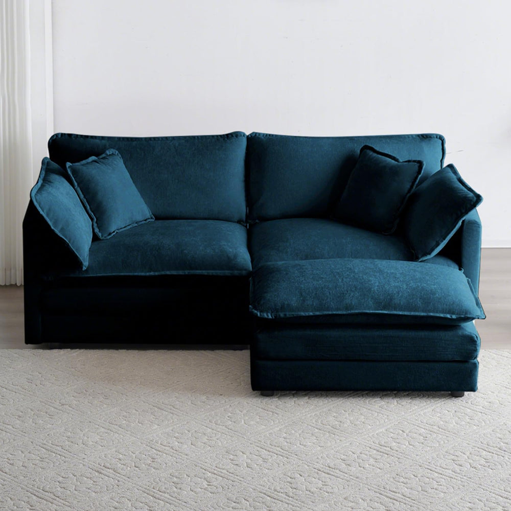 Modular Sectional Sofa with Ottoman, 76.7" Modern L Shaped Sectionals Cl...