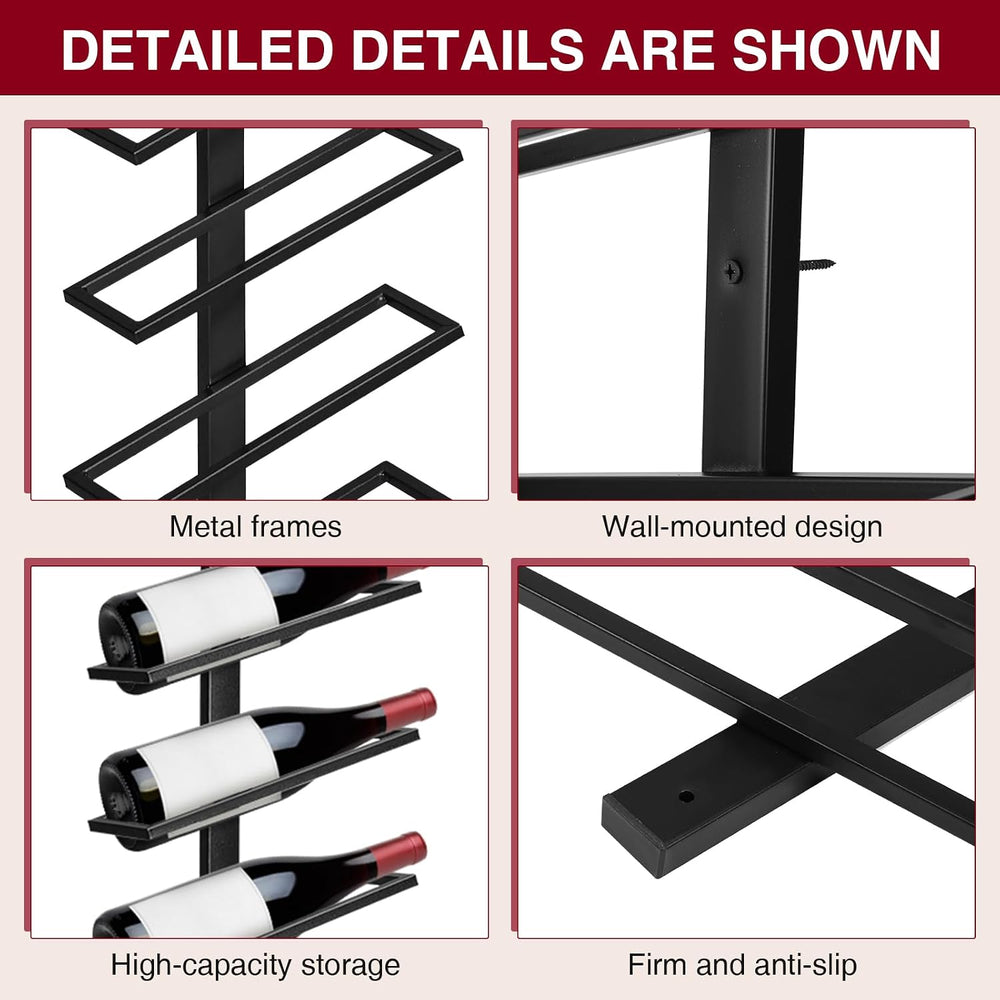ETOYA Wall Mounted Wine Rack, H 59inch, 12 Rows, 60 Bottle Wine Cellar Racks,...