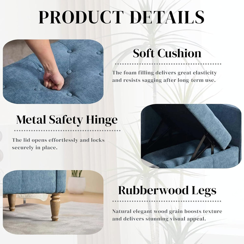 Aoiy & Wifon 64.57" W End of Bed Bench King Size, Upholstered Large ...
