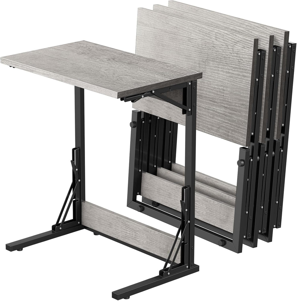 Tatub 24" TV Tray Table Set of 4, Folding C Shaped End Table, Small Sofa...
