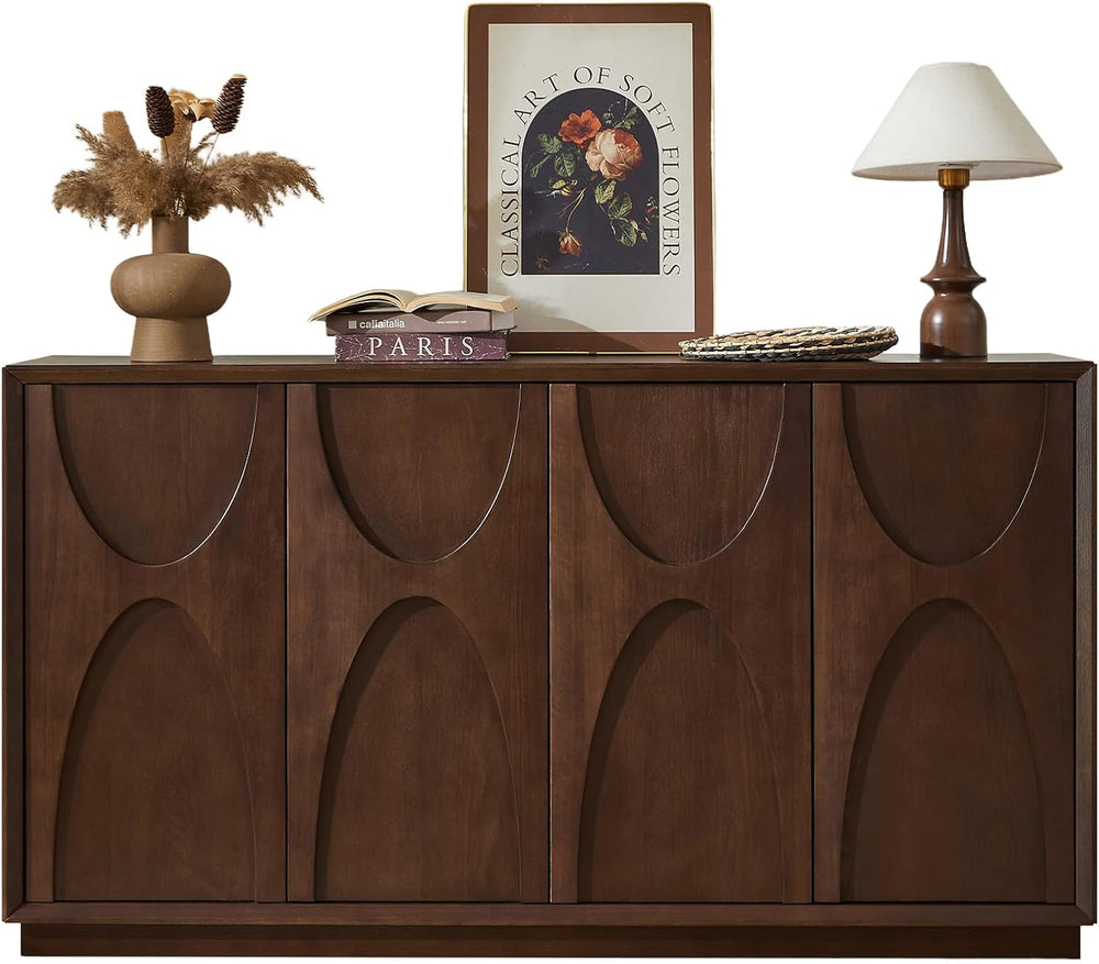 LKTART 59" Sideboard Buffet Cabinet Retro Accent Storage Cabinet with Ma...